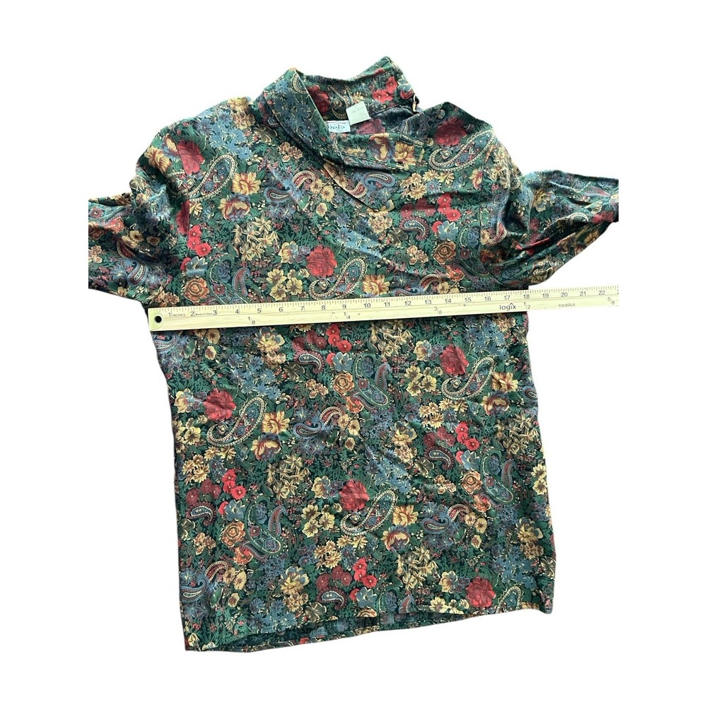 Vintage Talbots Blouse Sz 6 Wool Blend Paisley Floral Top Old Money  Retro - Picture 4 of 6